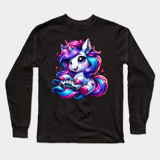 Unicorn Gamer Video Games Long Sleeve T-Shirt